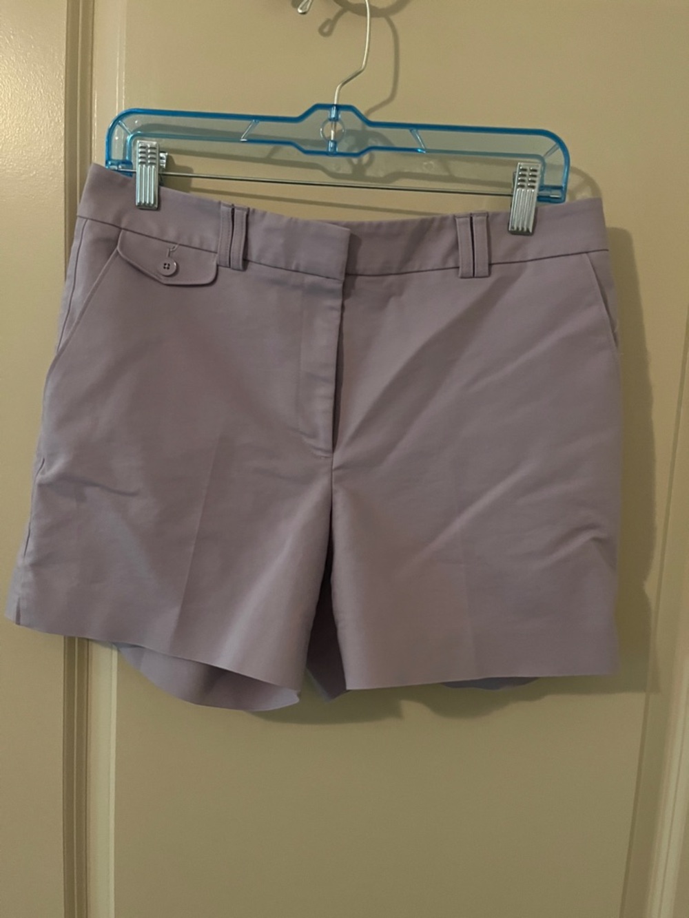 Lavender pastel dressy shorts workwear wedding White House black market
